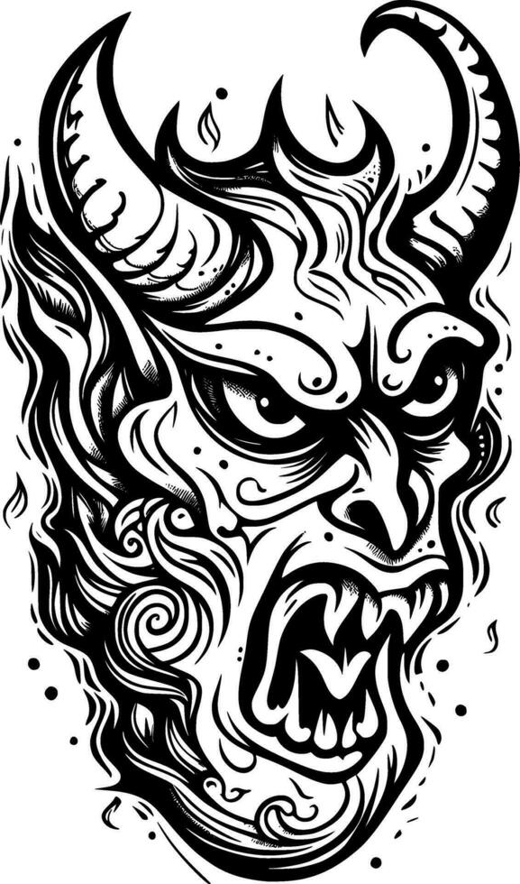 onheil monster tekenfilm vector