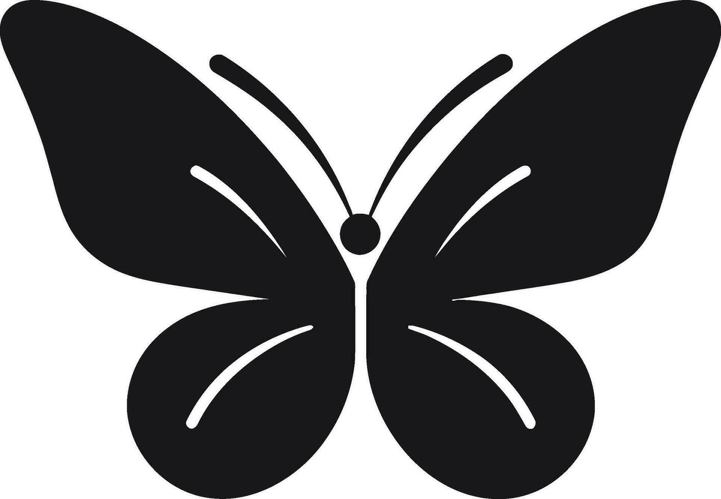 bevallig fladderen zwart vector vlinder symbool artistiek vlucht elegant vlinder symbool