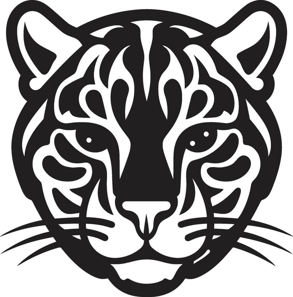 mysticus roofdier ocelot symbool in vector oerwoud intrigeren zwart vector ocelot