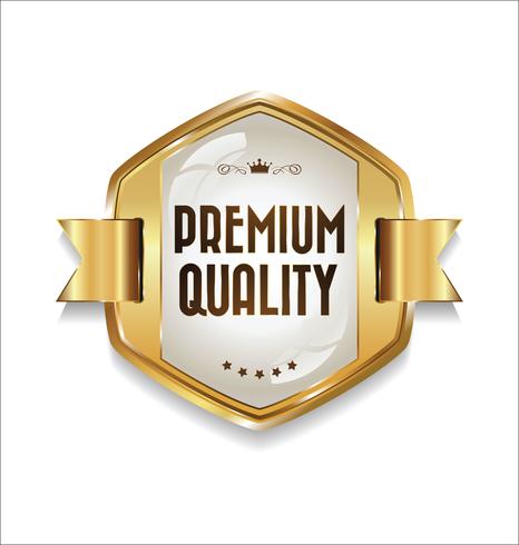 Luxe premium gouden embleem vector