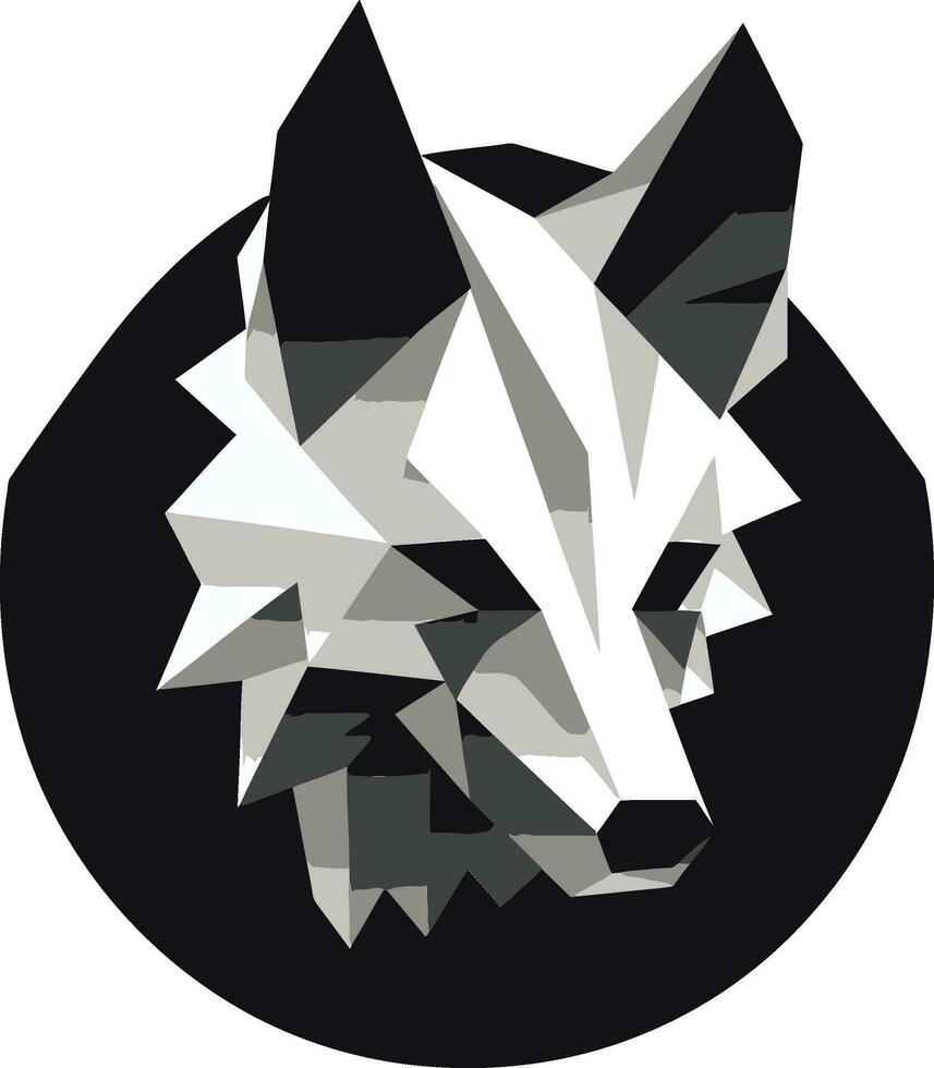 woest kunstenaarstalent abstract hyena indruk strak lijnen middernacht jager symbool vector