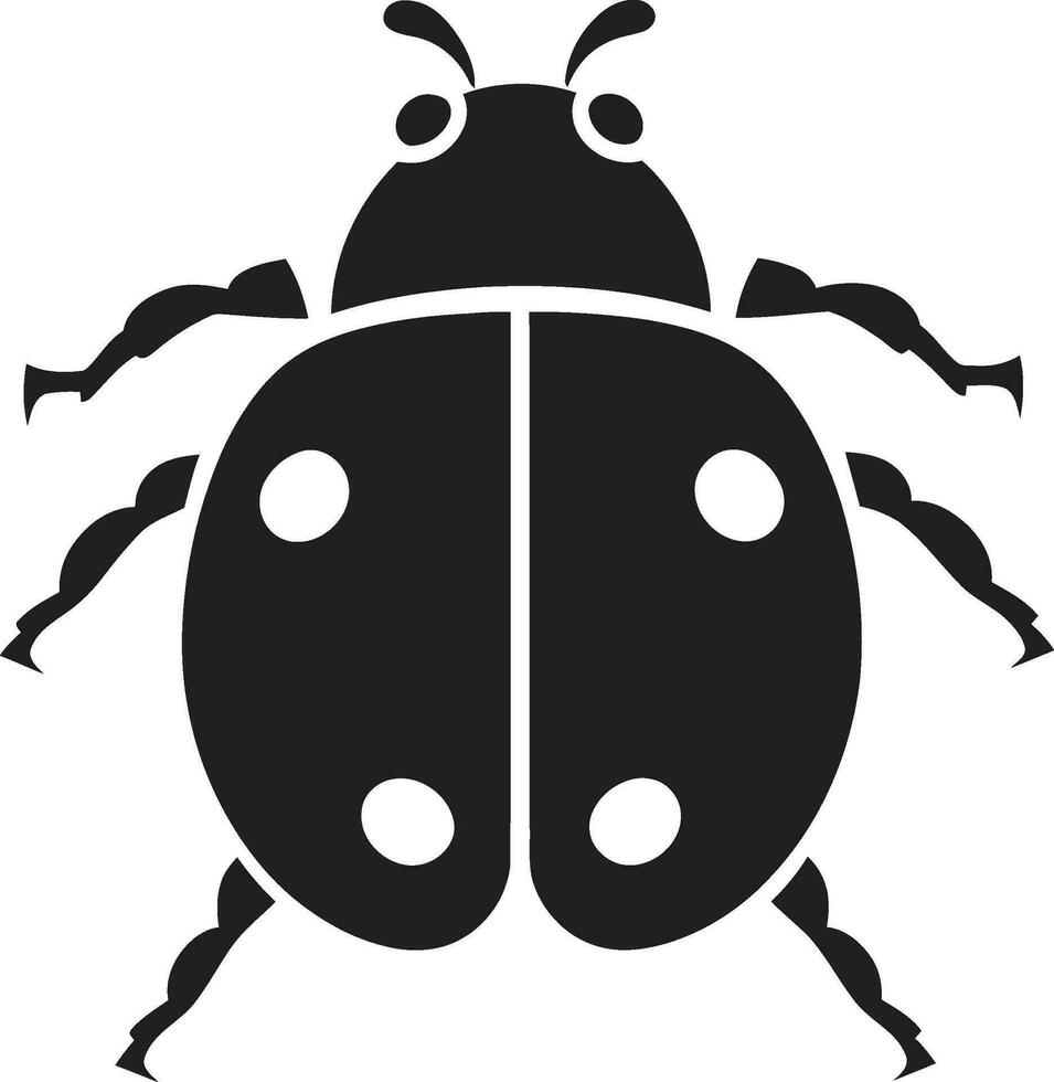 monochroom meesterwerk strak lieveheersbeestje insigne silhouet van genot elegant lieveheersbeestje profiel vector
