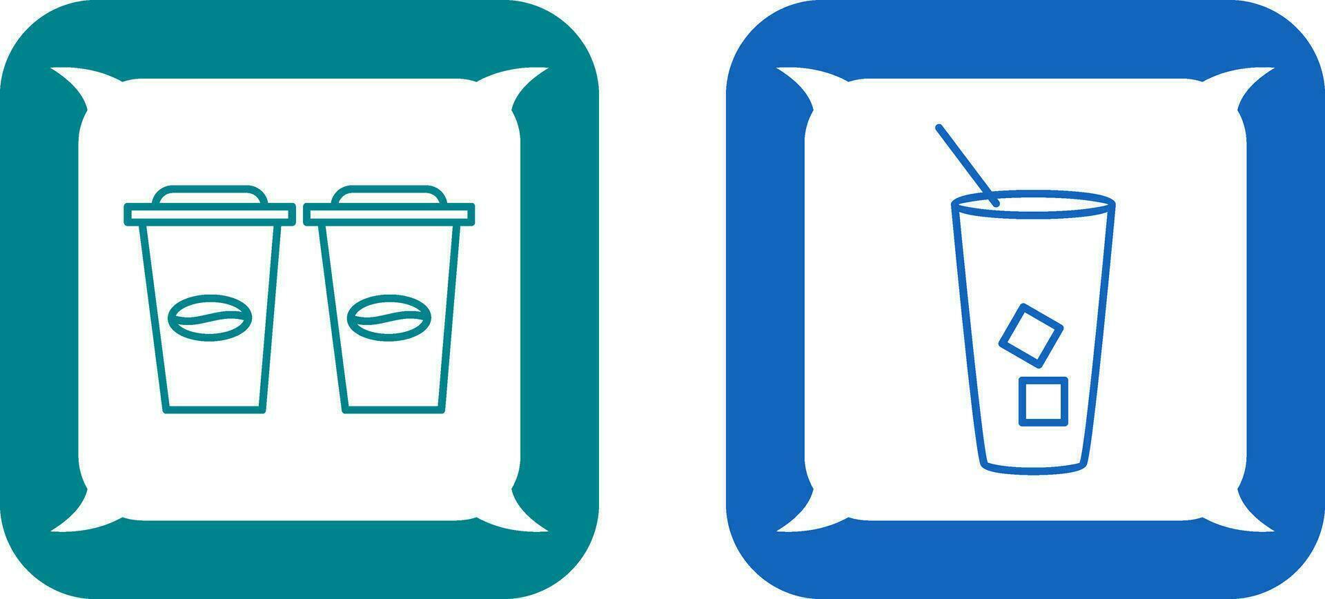 twee koffie en bevroren koffie icoon vector