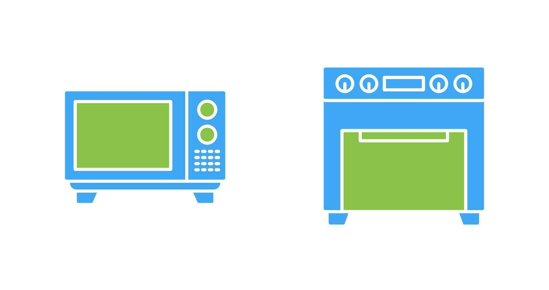 magnetronoven en oven icoon vector