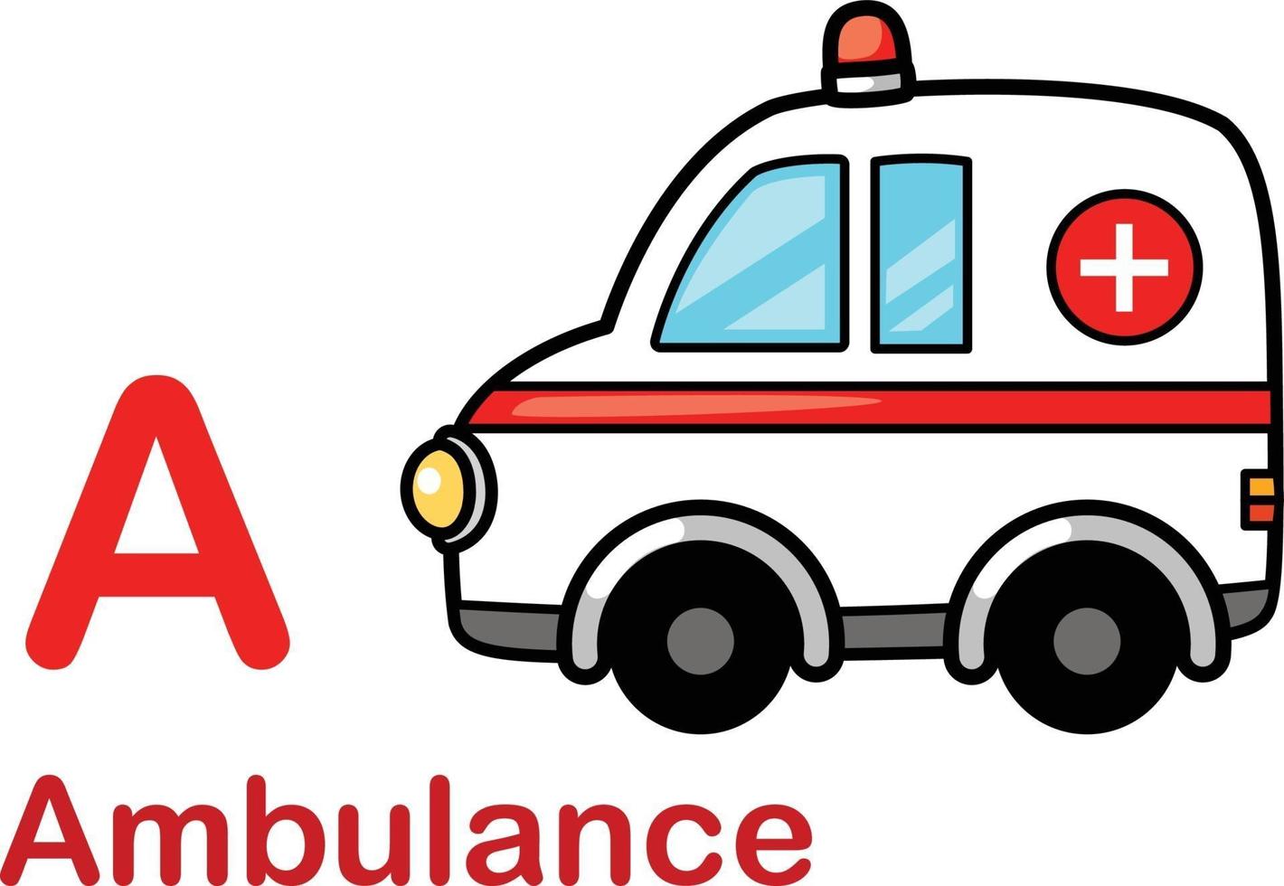 alfabet letter a-ambulance vectorillustratie vector