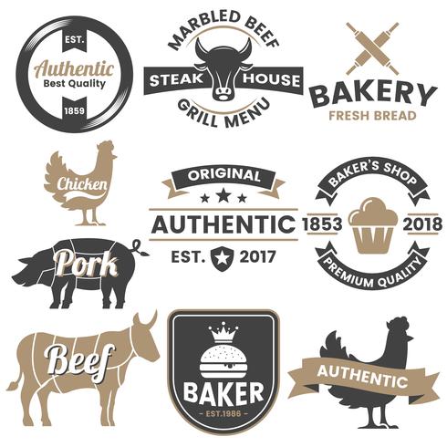 Restaurant Retro Vector Logo voor banner