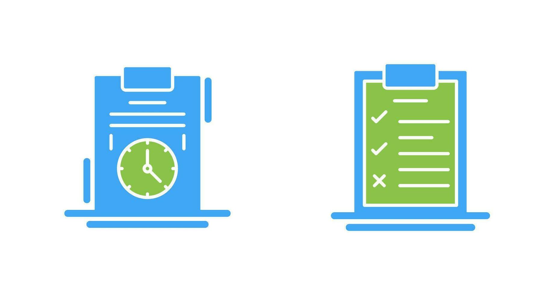 tijd beheer en checklist icoon vector