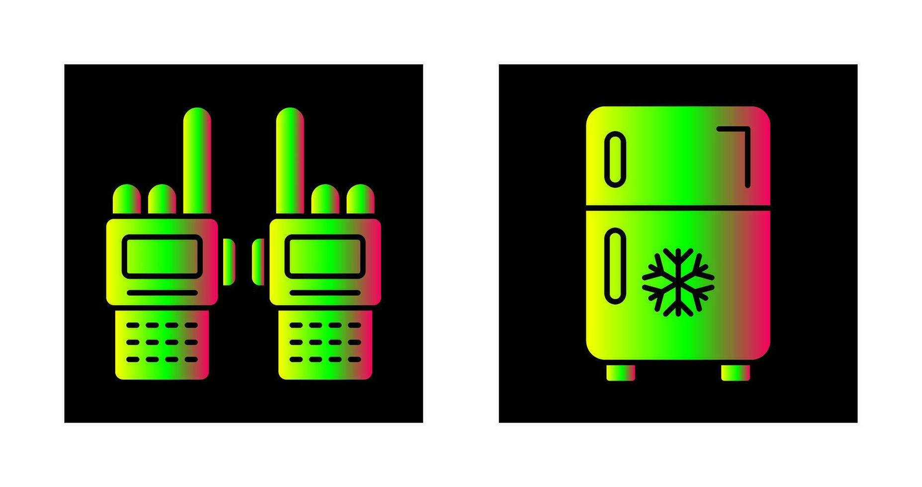 walkie talkie en koelkast icoon vector