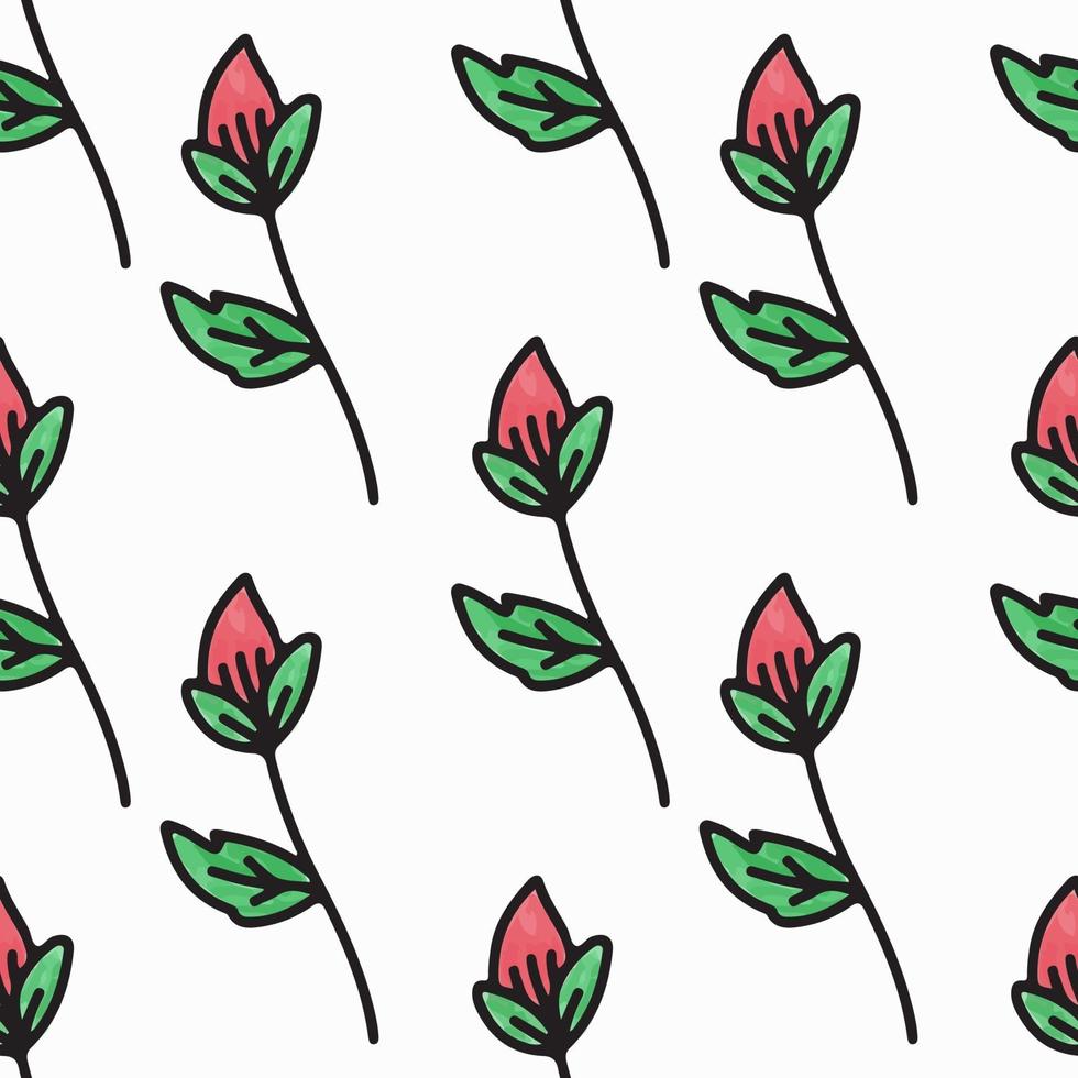 naadloze schattig roze bloemen vector patroon achtergrond.