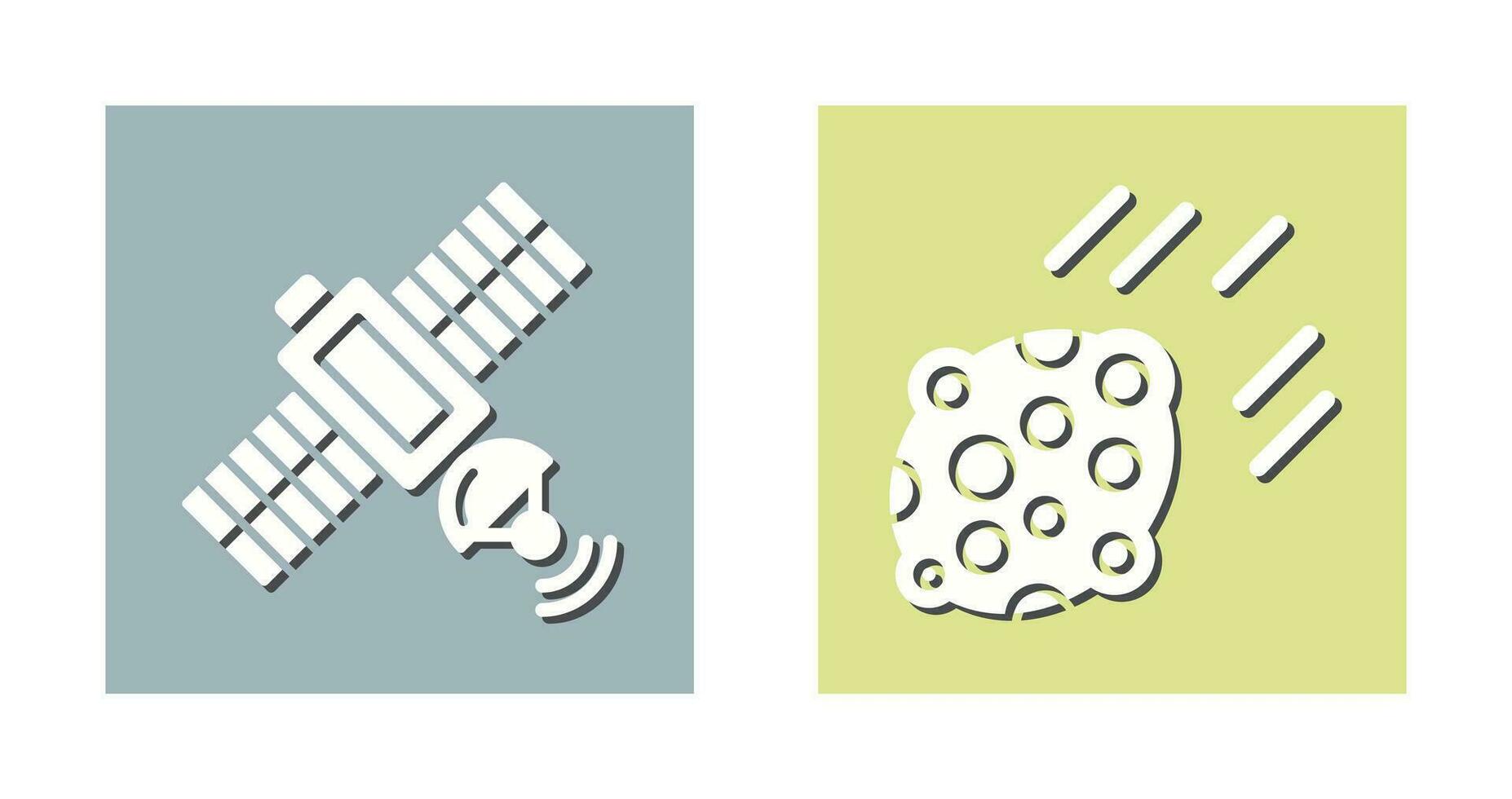 satelliet en asteroïde icoon vector