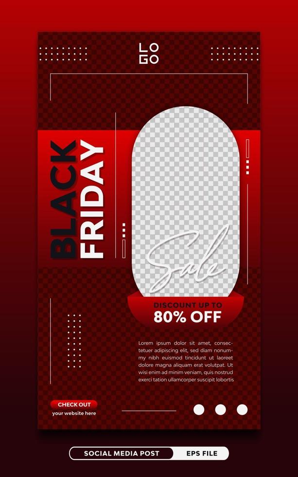 black friday promo social media verhaal postsjabloon vector