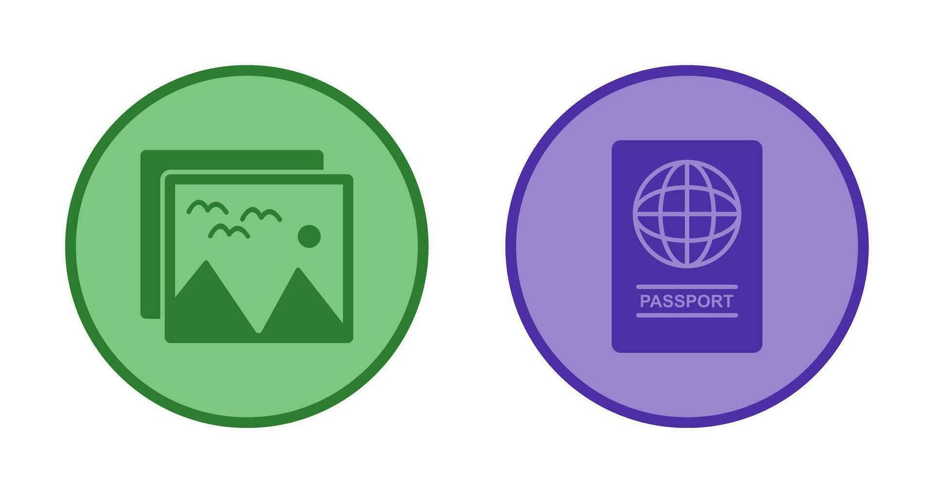 afbeeldingen en paspoort icoon vector