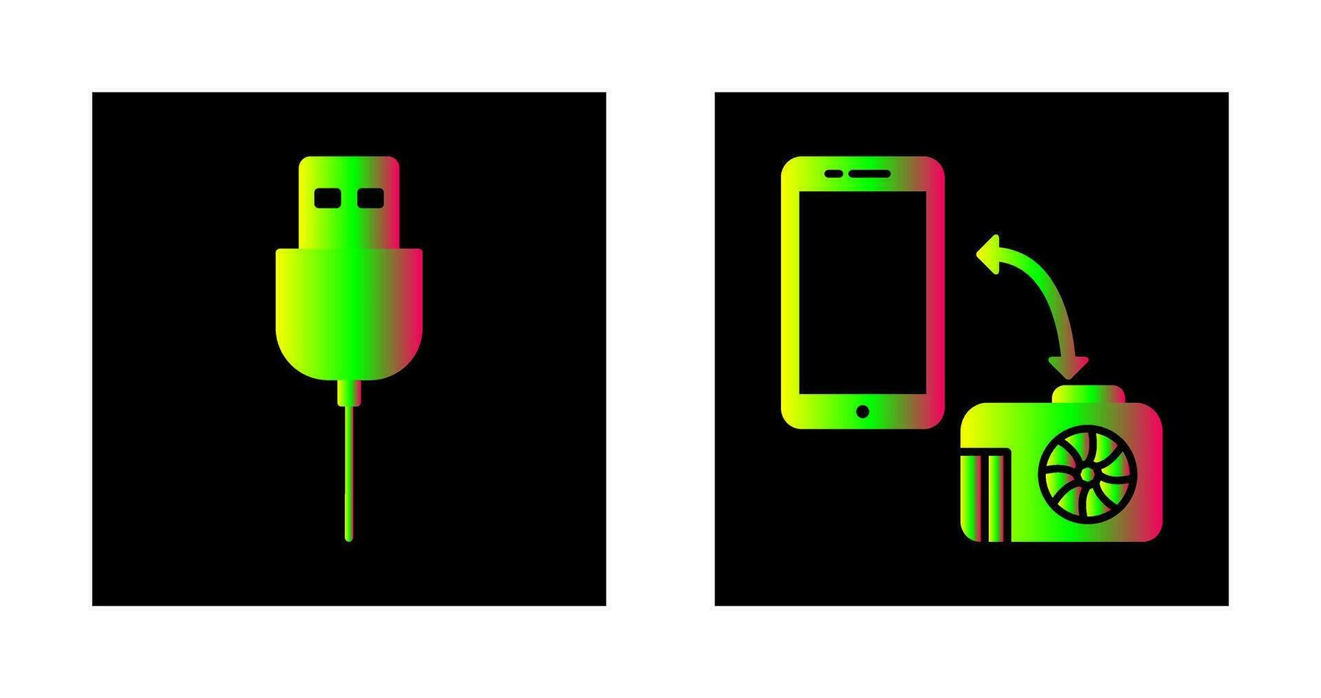 USB kabel en overdracht afbeeldingen icoon vector