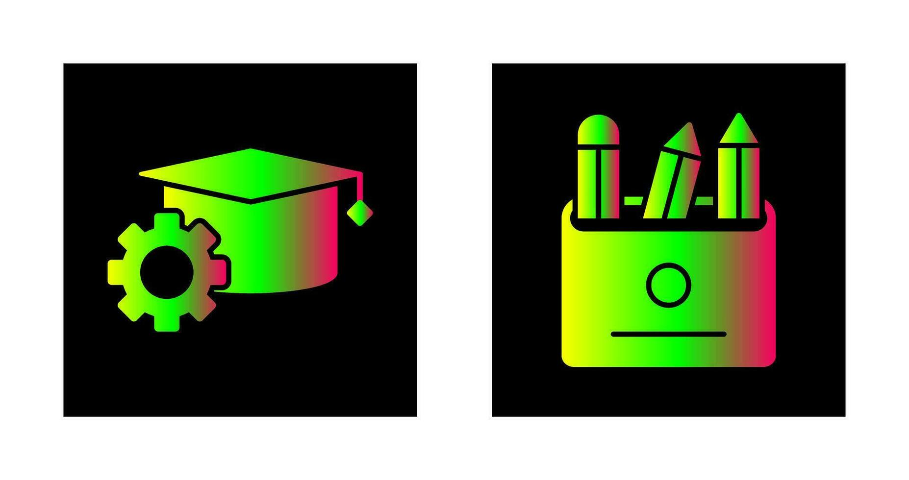 bachelor opleiding en potloden icoon vector