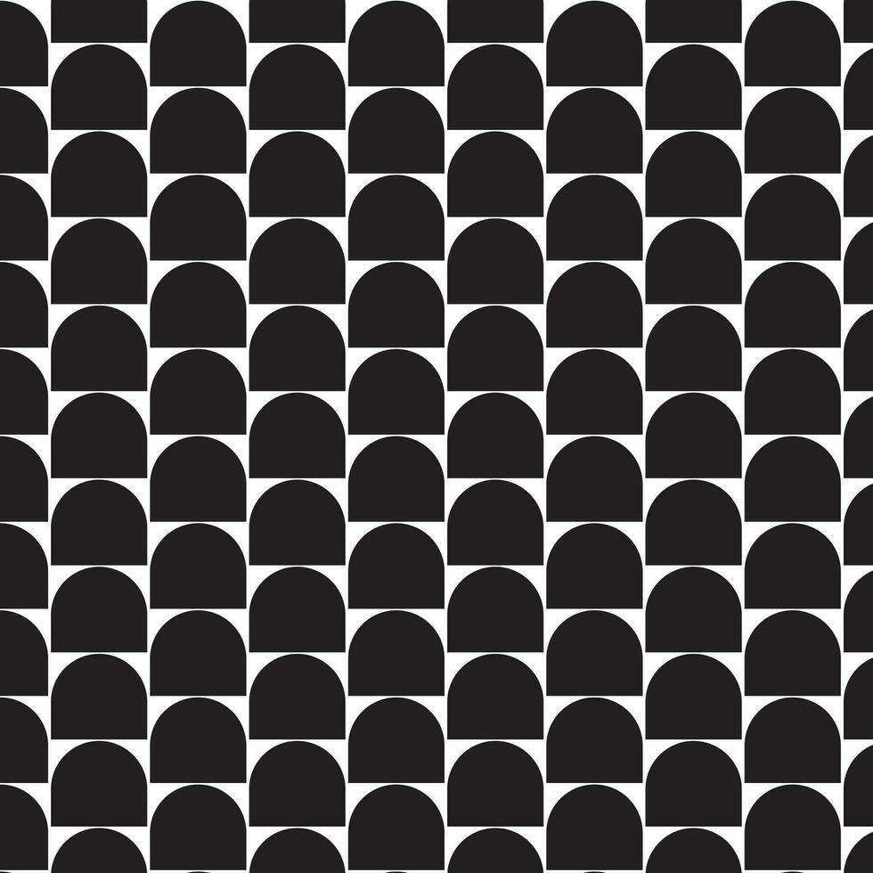 gemakkelijk abstract modern zwart kleur golvend voor de helft ronde vorm patroon Aan wit achtergrond. vector