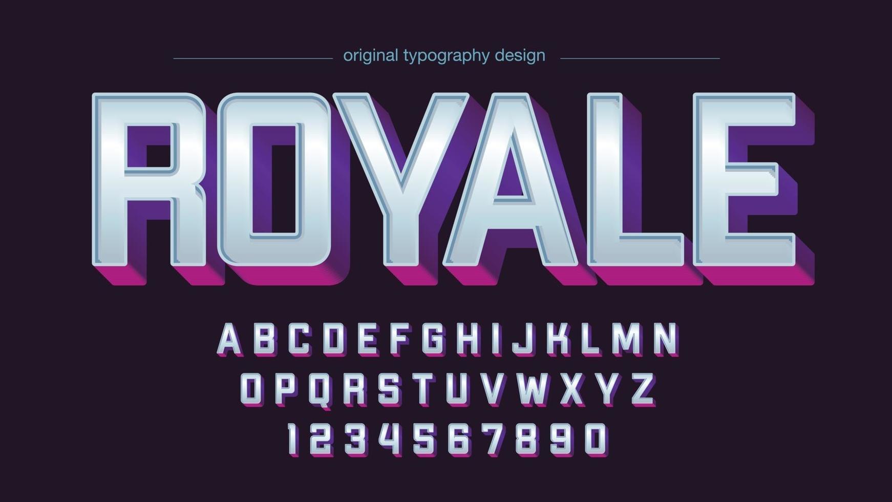 metallic 3d paars roze sport typografie vector
