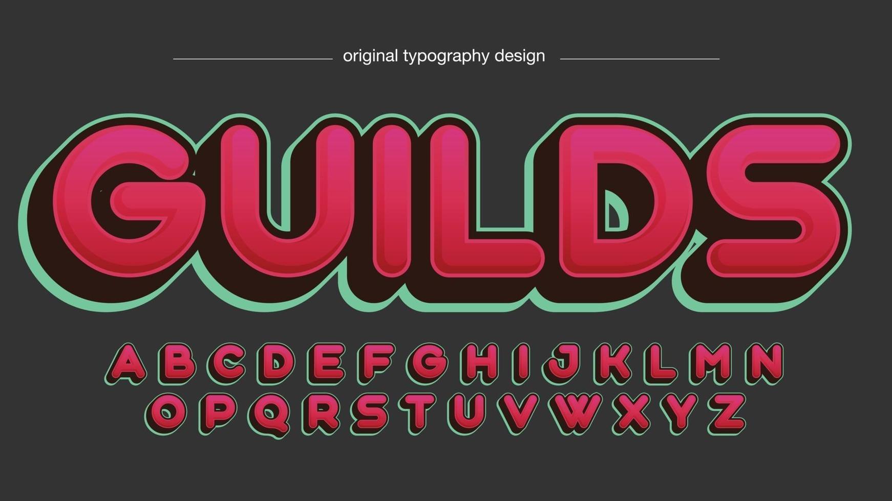 roze 3 afgeronde gaming-typografie vector