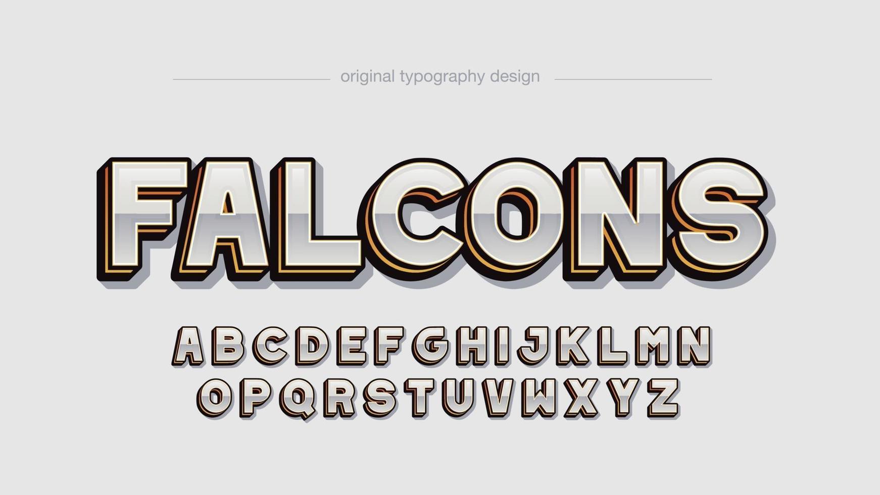 chrome moderne sport hoofdletters typografie vector