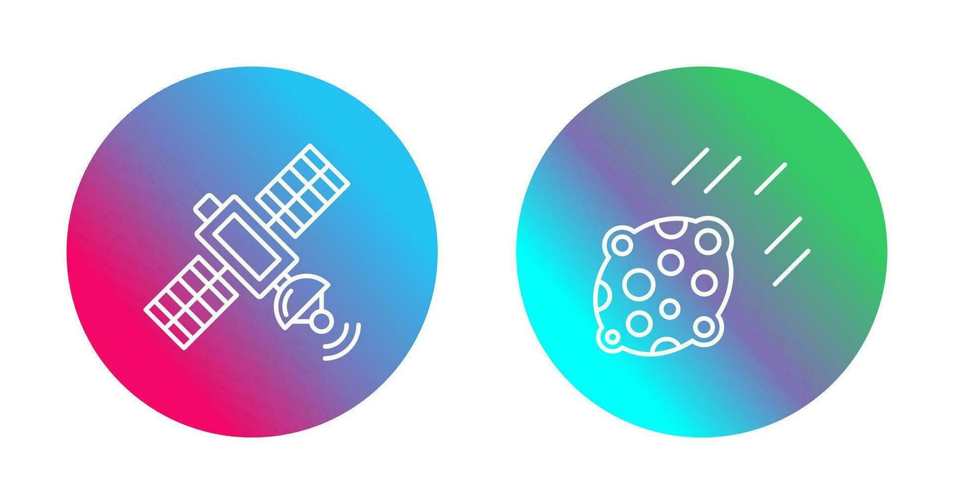 satelliet en asteroïde icoon vector