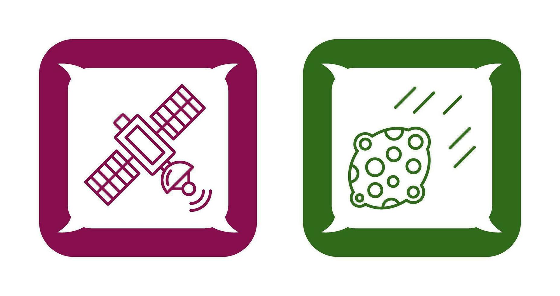 satelliet en asteroïde icoon vector