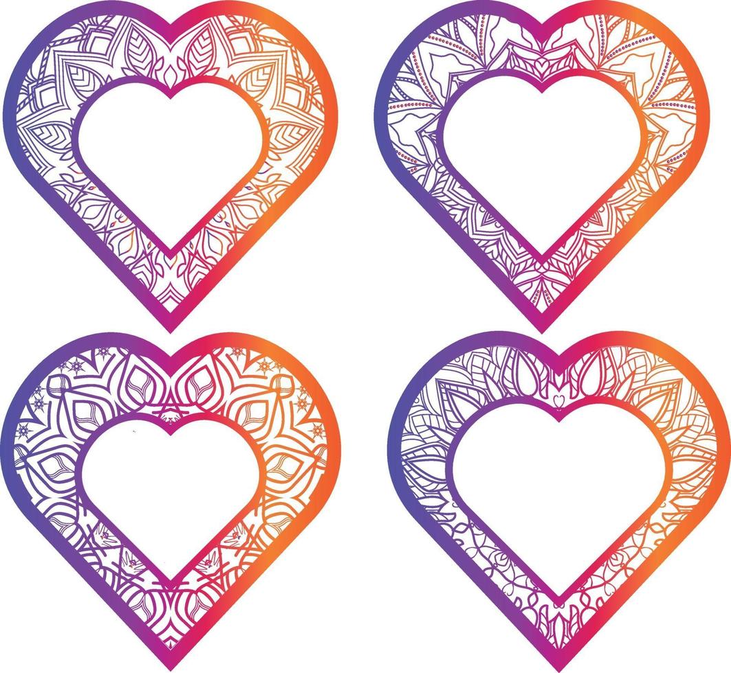 kleurrijke hart frame monogram gratis vector collectie