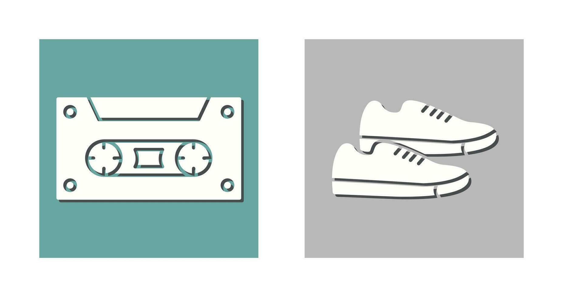 casette en sportschoenen icoon vector