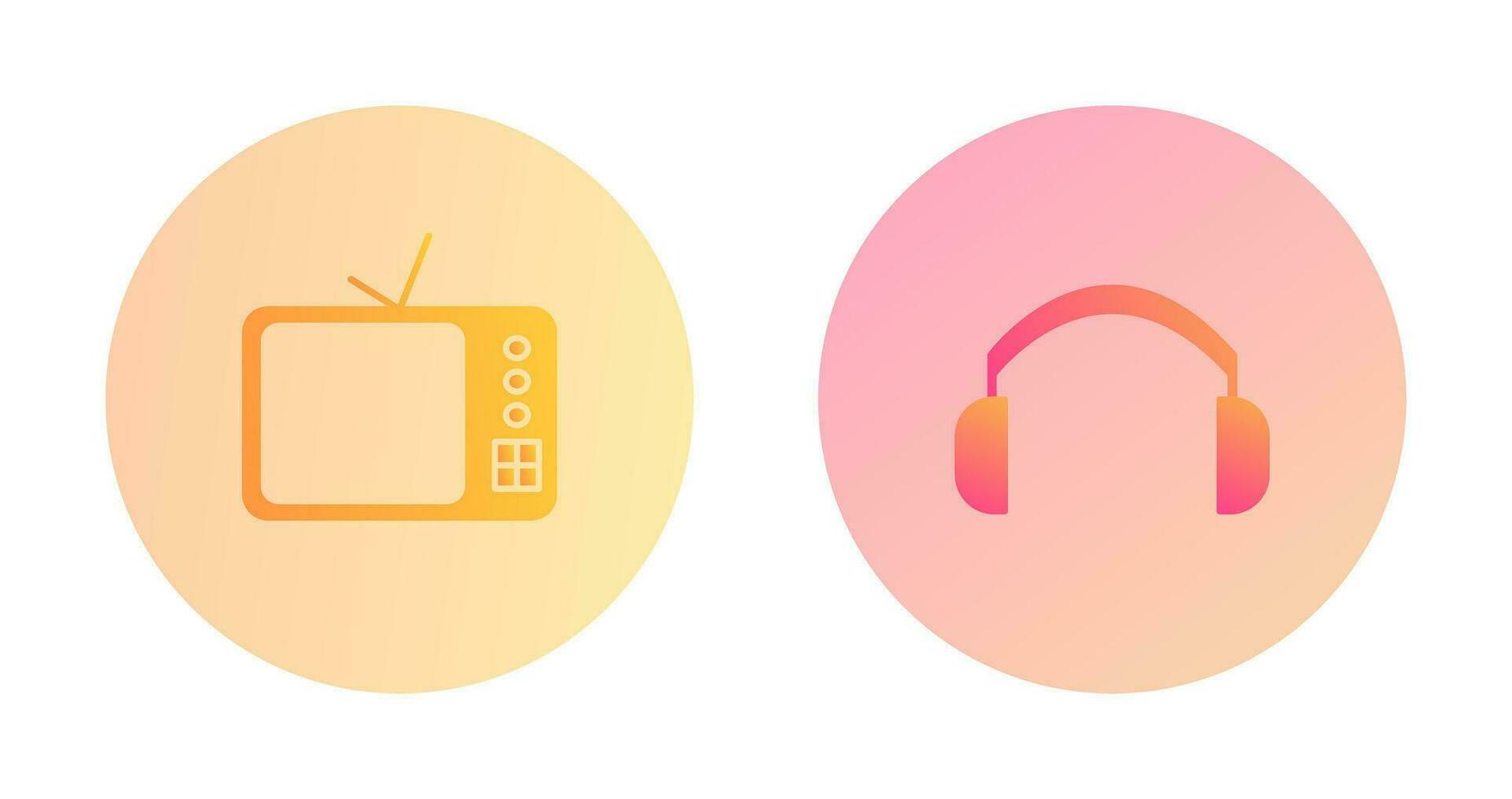 TV reeks en hoofdtelefoons icoon vector