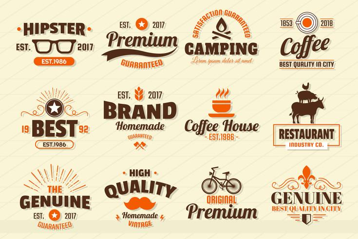 Vintage Retro Vector Logo voor banner