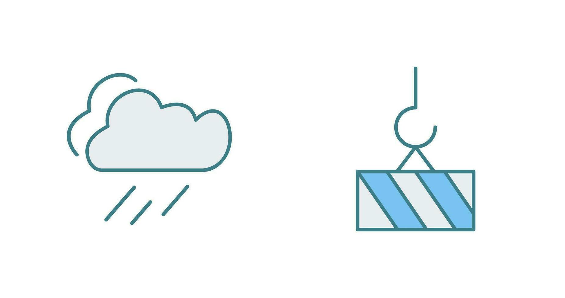 regen en zwaar machinerie icoon vector