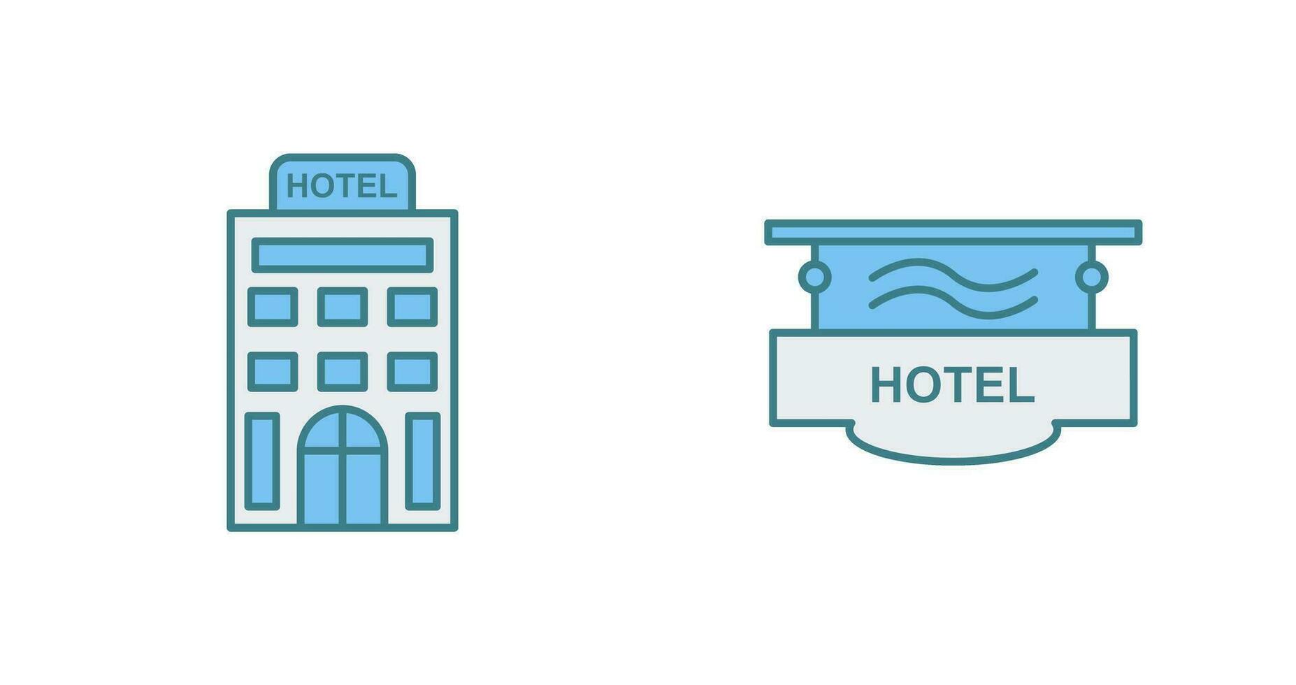 hotel en hotel teken icoon vector