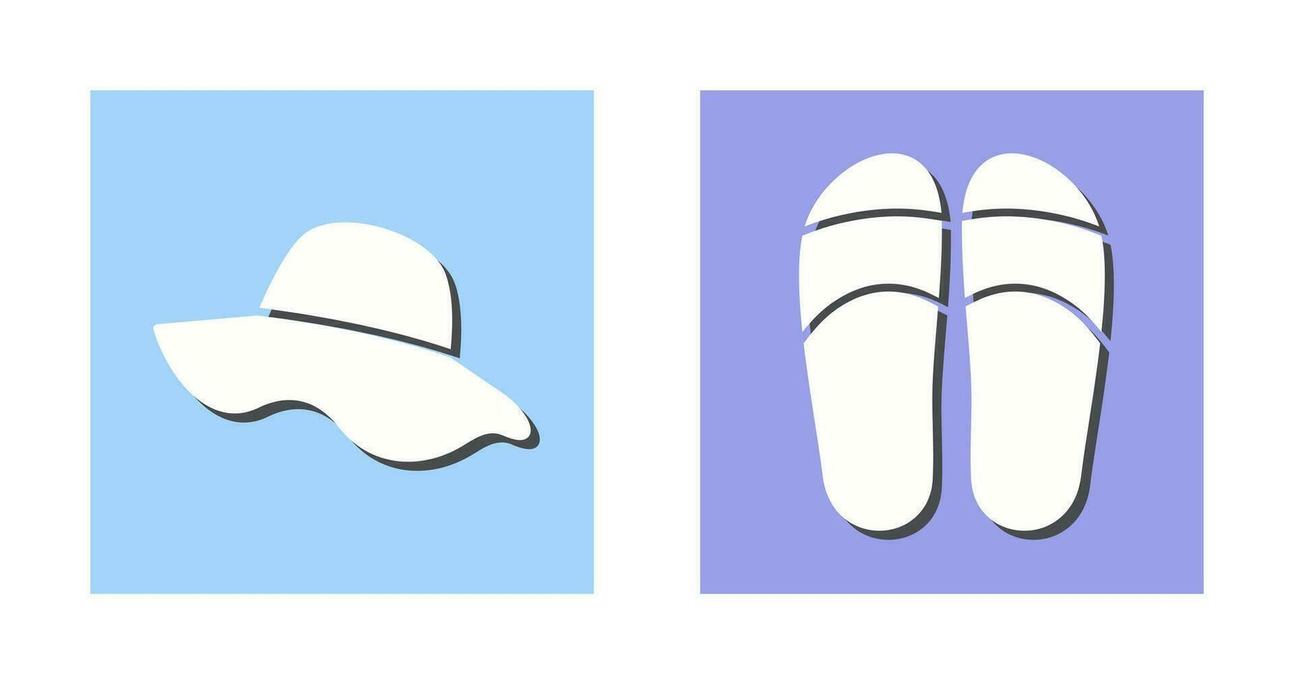 hoed en slippers icoon vector