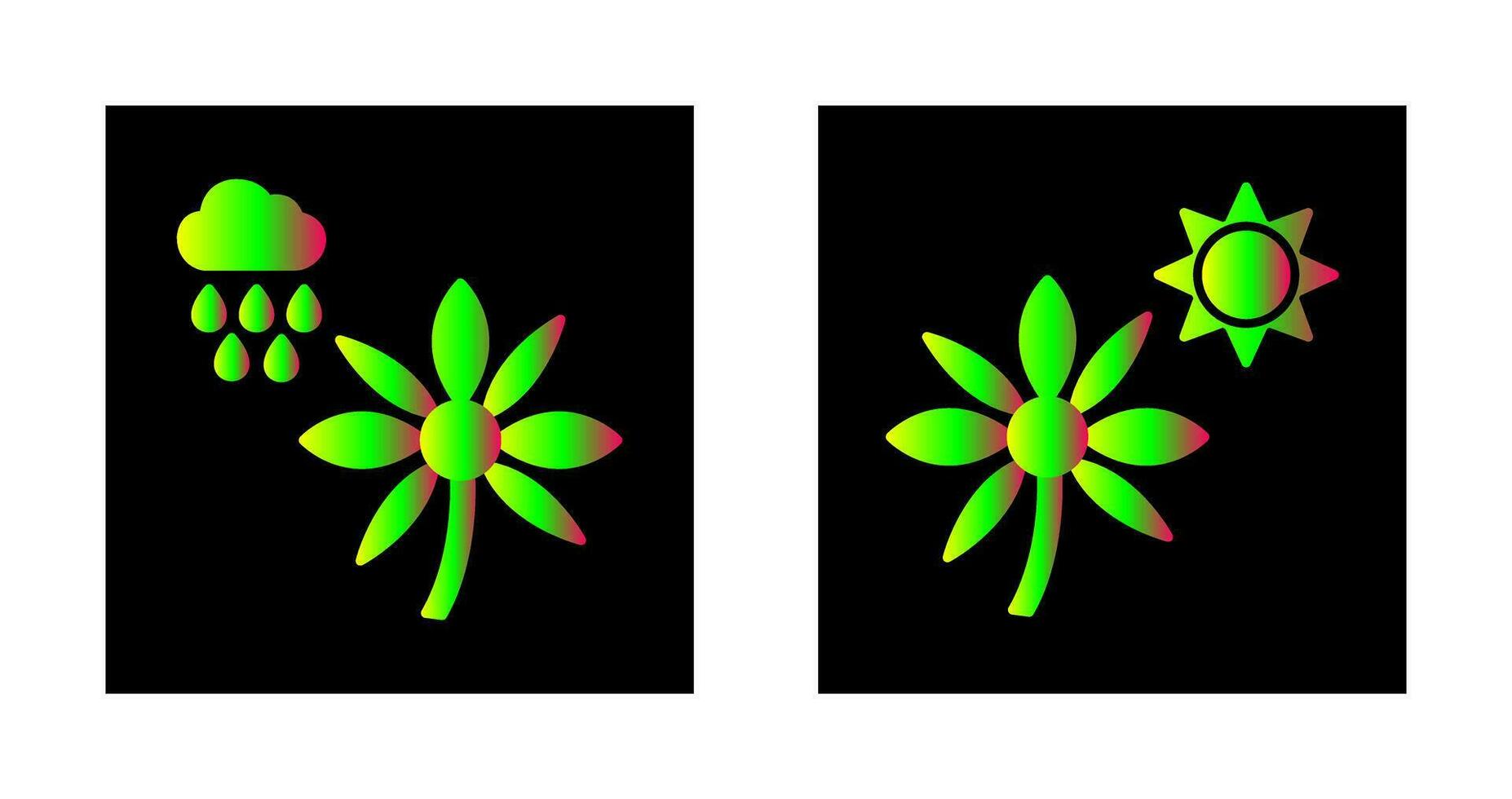 bloem met regen en bloem icoon vector