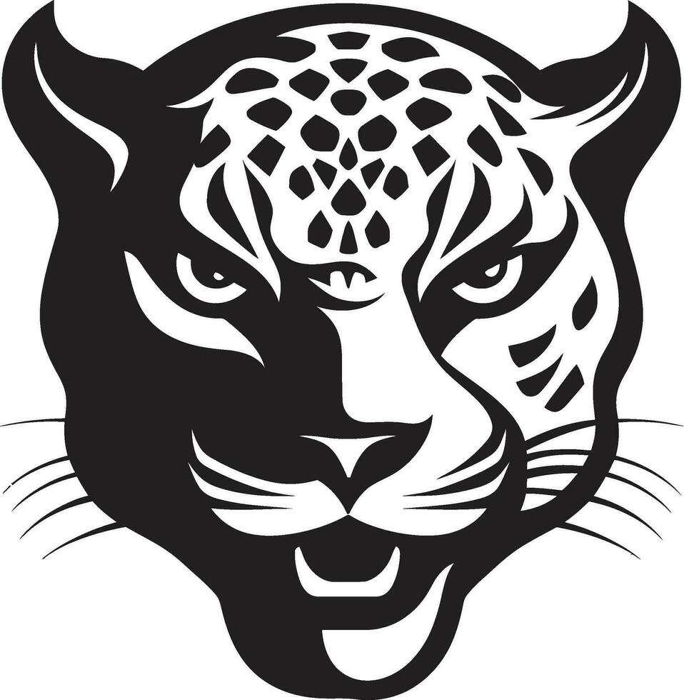 overschaduwd elegantie van de jaguar ogen van de sluw roofdier minimaal logo vector