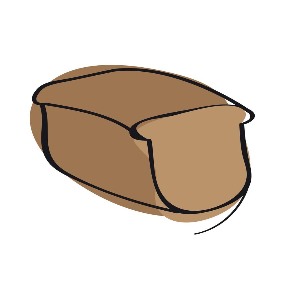 bruin roggebrood cartoon icoon vector