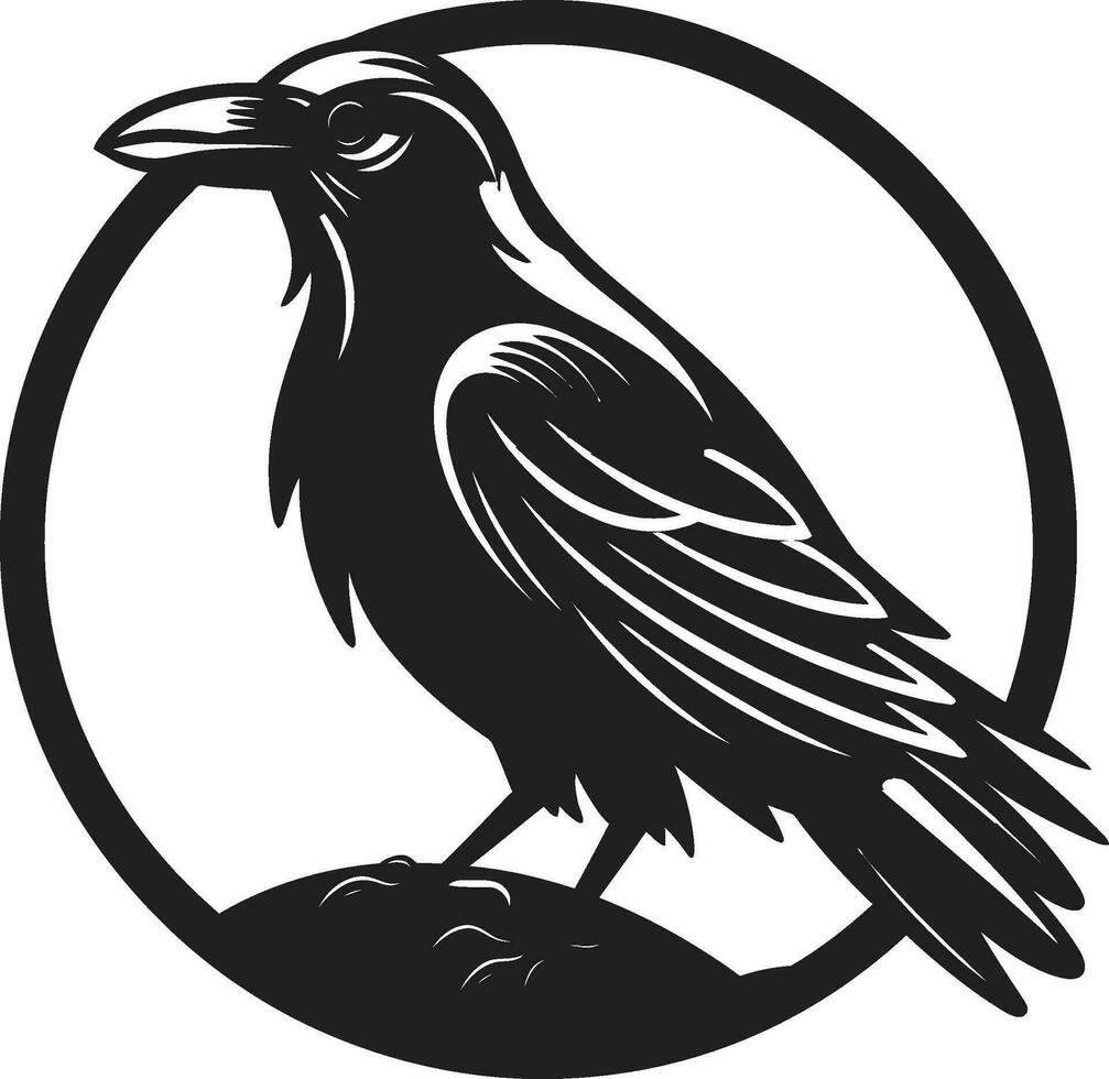 bevallig zwart raaf symboliek raaf silhouet monogram vector