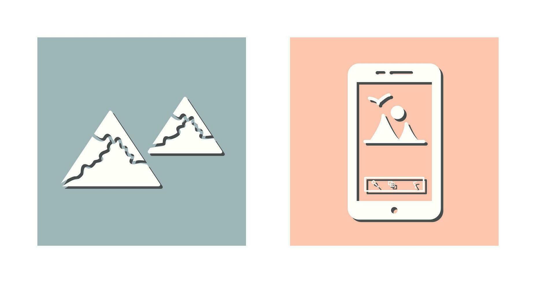 berg en Bewerk afbeeldingen icoon vector