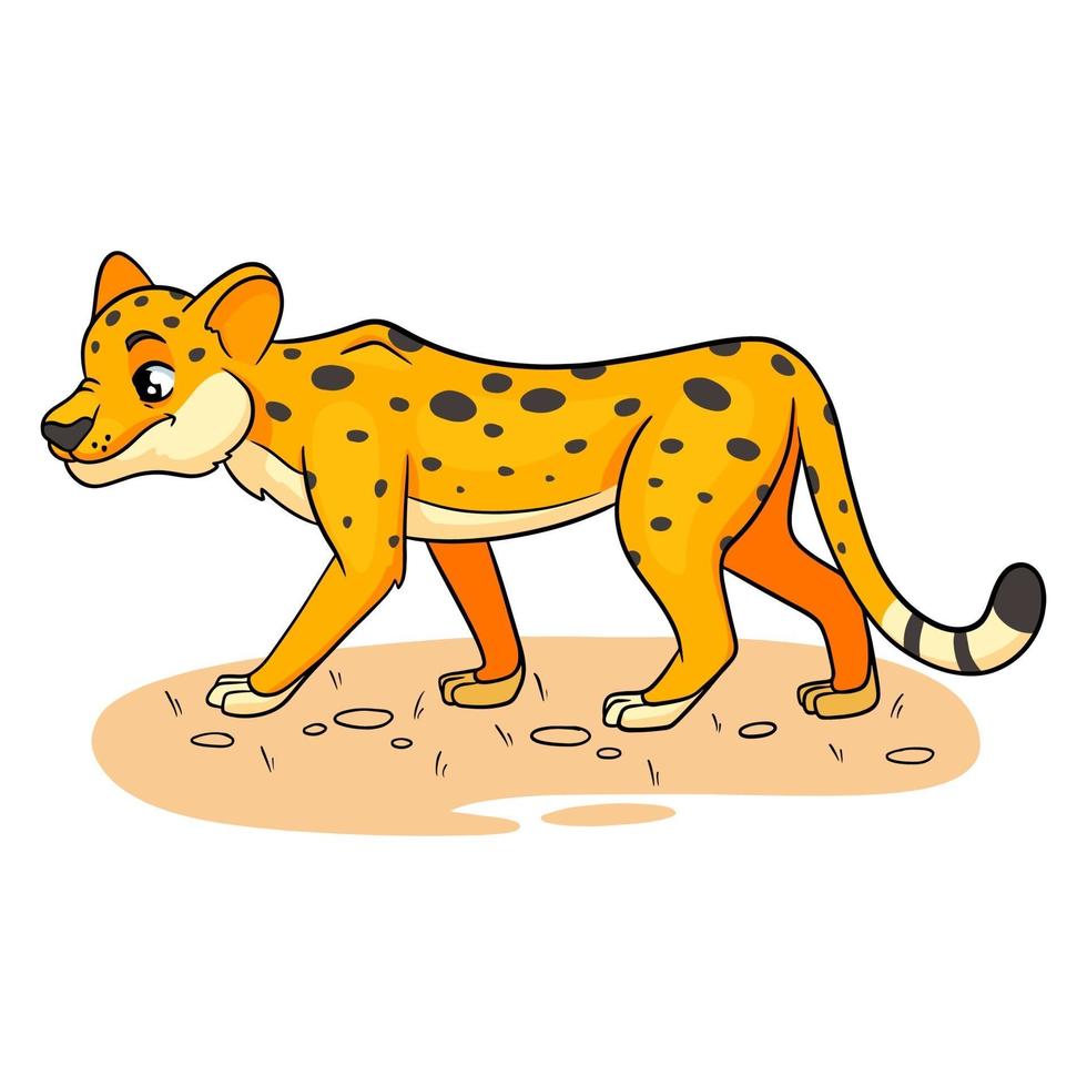 dierlijke karakter grappige cheetah in cartoon-stijl. vector