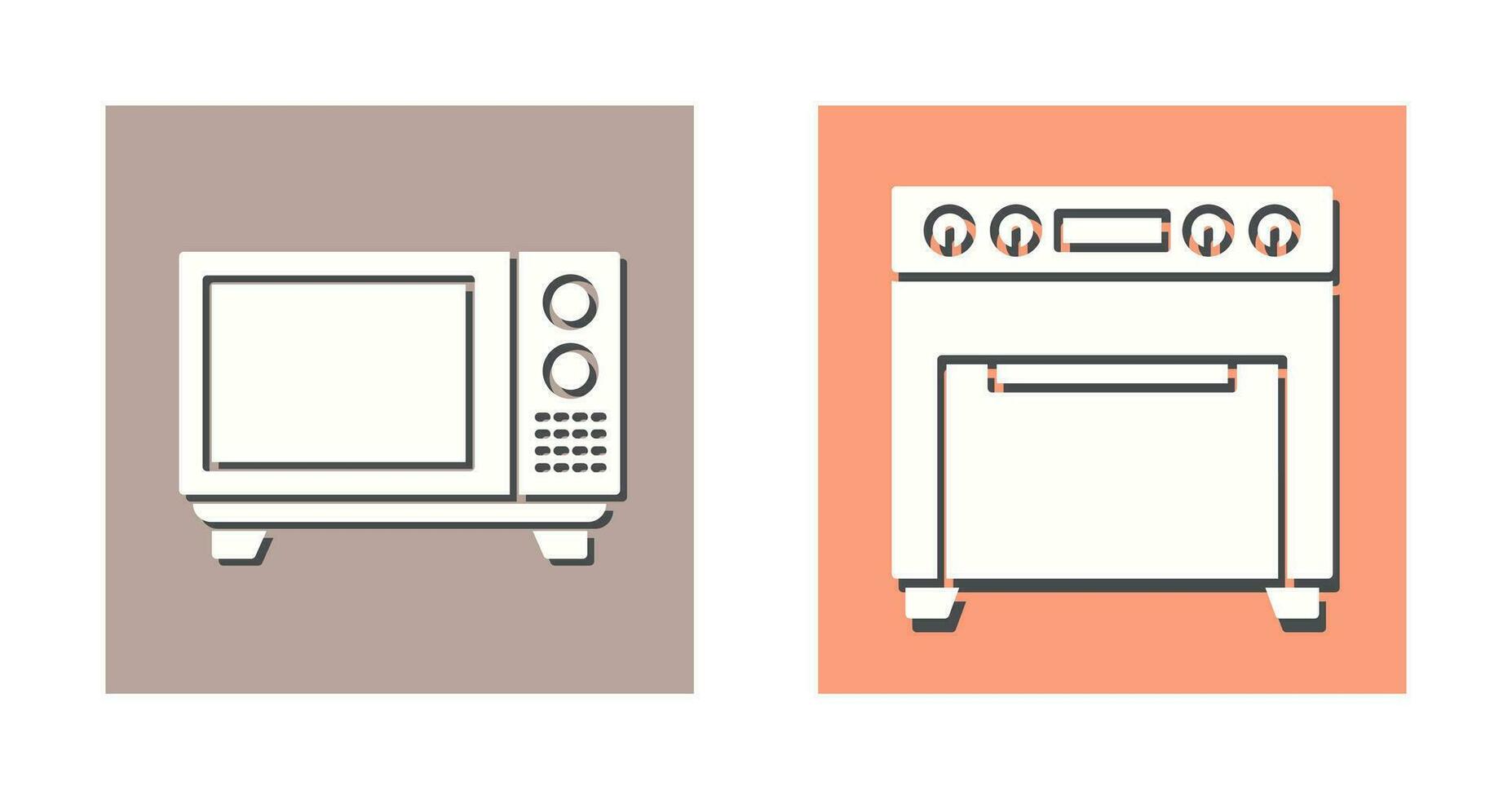 magnetronoven en oven icoon vector