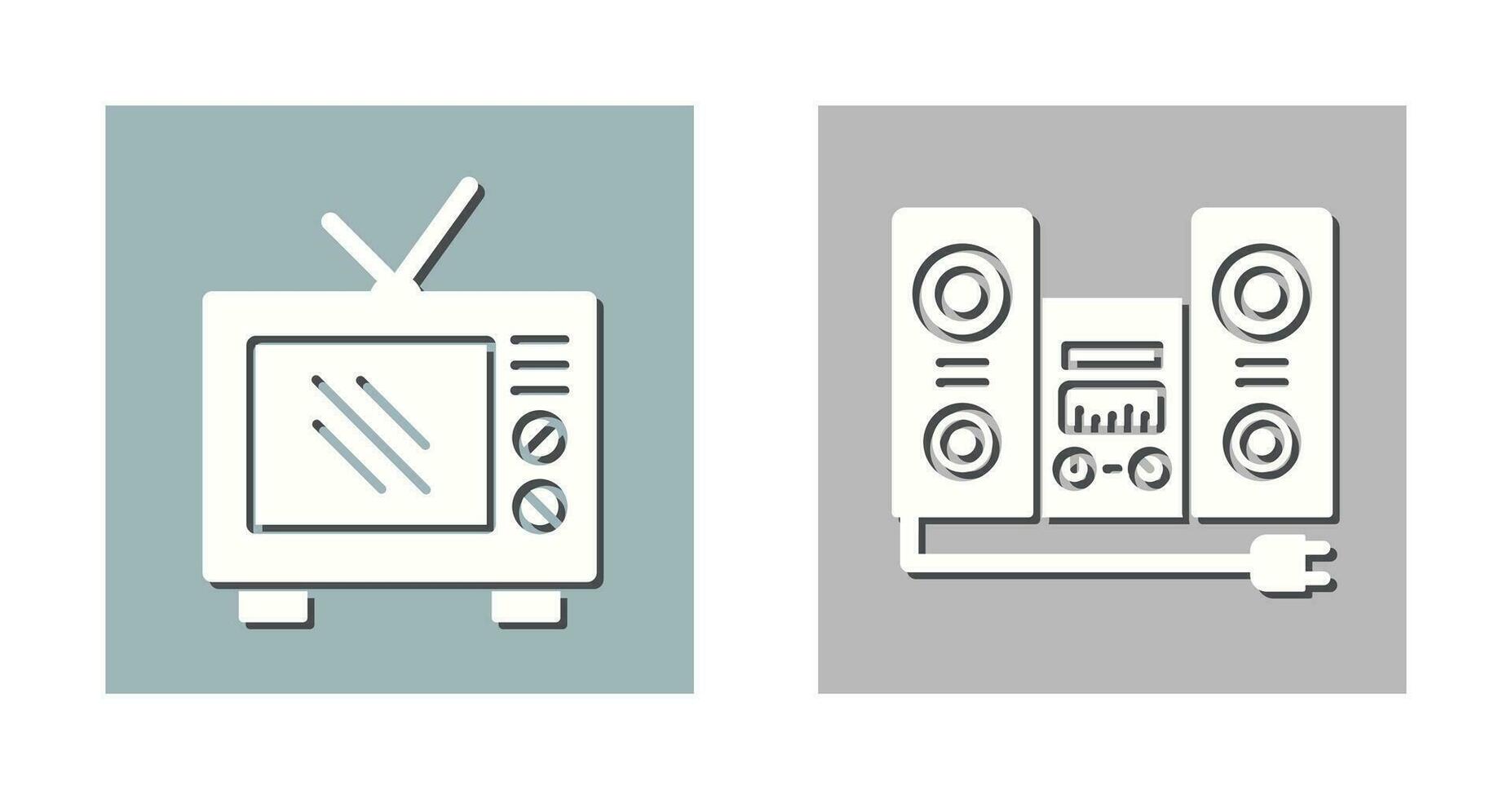 oud TV en stereo icoon vector