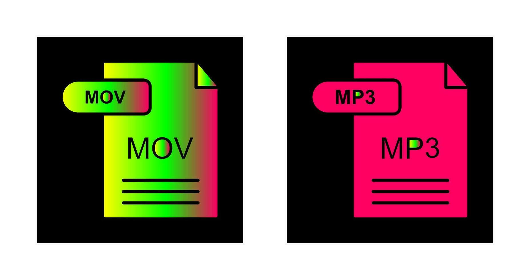 mov en mp3 icoon vector