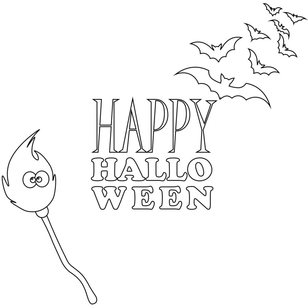 eenvoudige illustratie van happy halloween-tekstpictogram vector