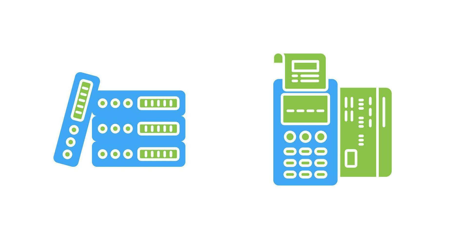 bindmiddelen en pos terminal icoon vector