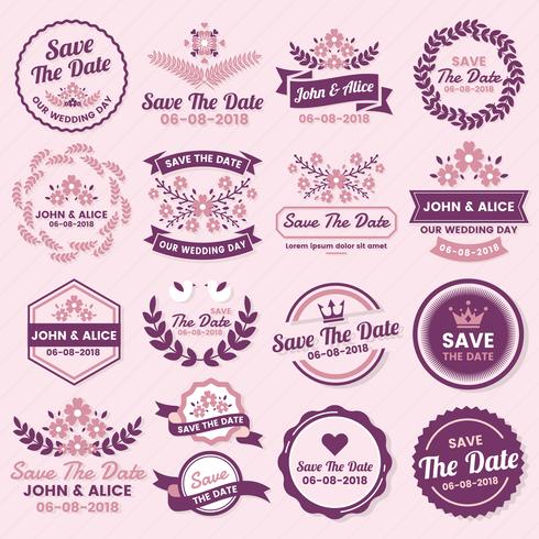 Bruiloft Retro Vintage Vector Label