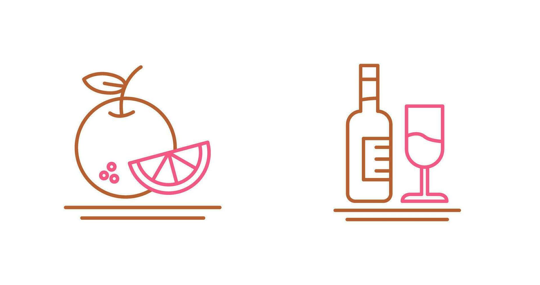 oranje en wit wijn icoon vector