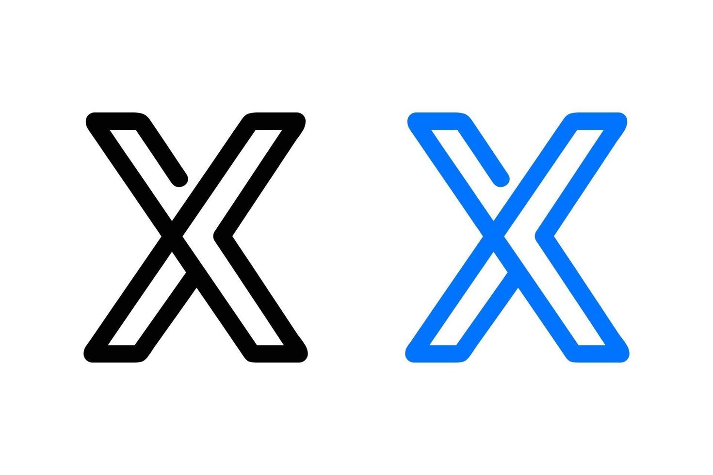 overzicht letter x abstract ontwerp vector