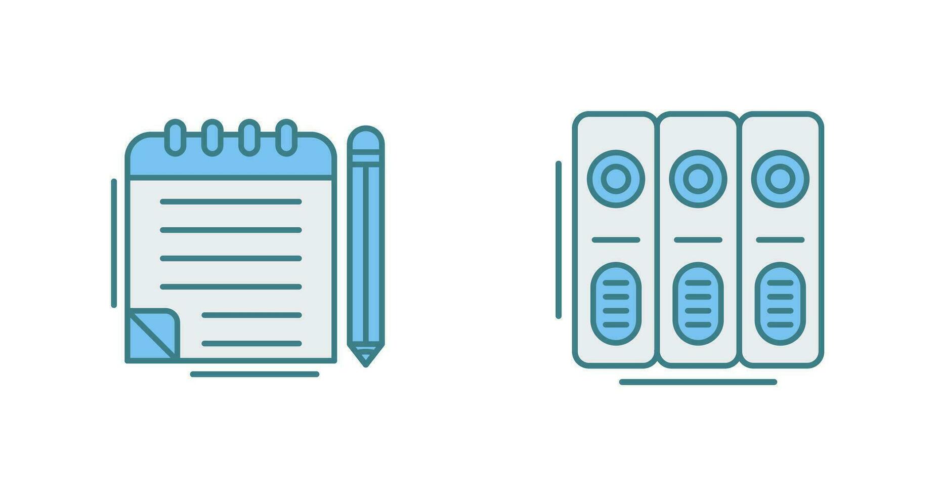 kladblok en document icoon vector