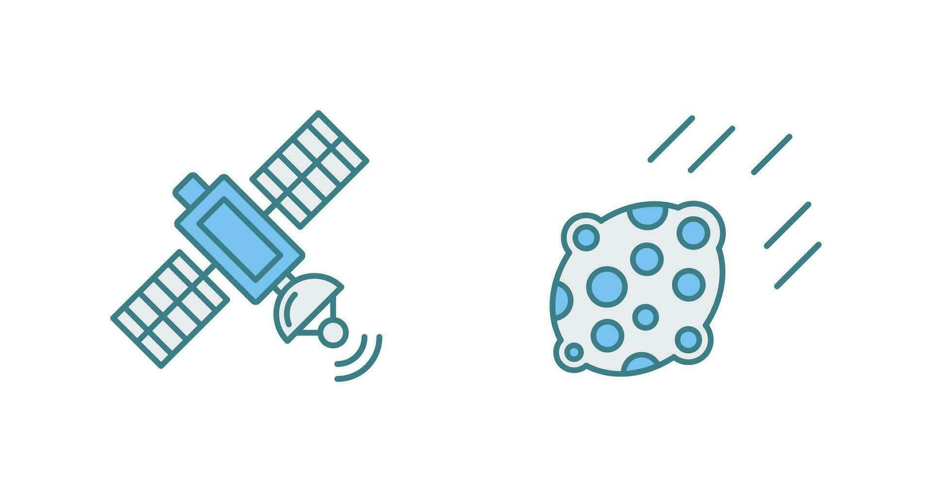 satelliet en asteroïde icoon vector