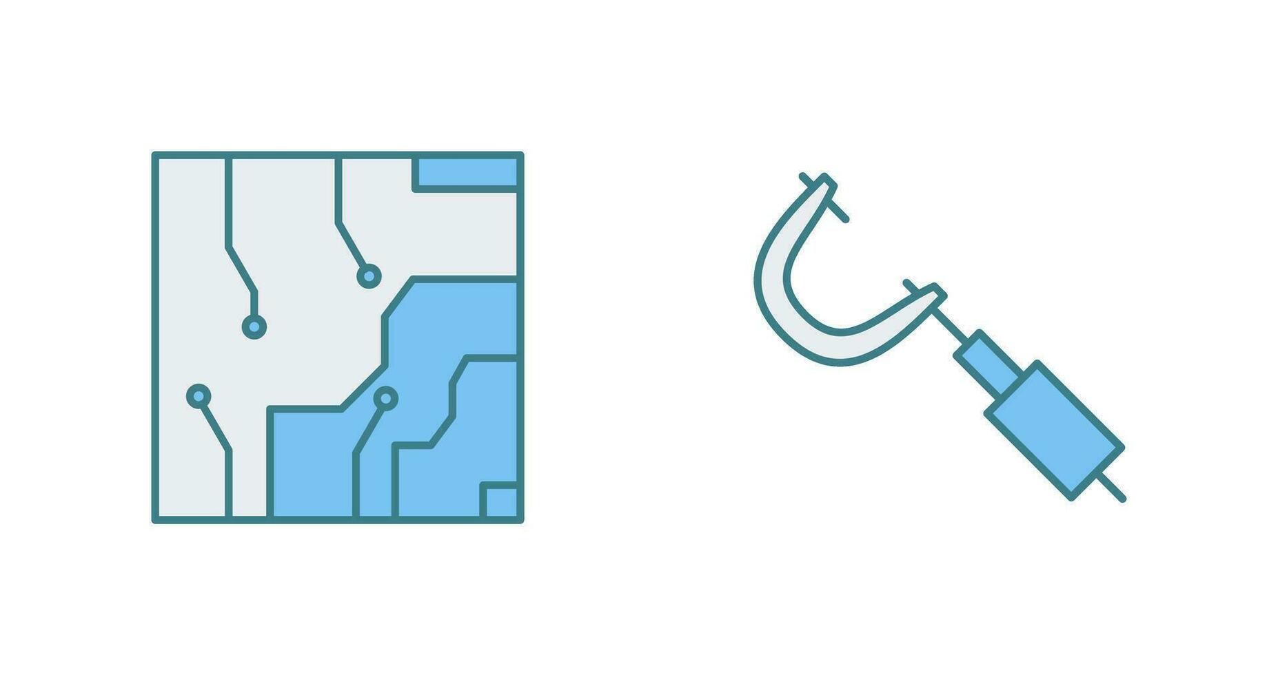 elektrisch stroomkring en micrometer icoon vector