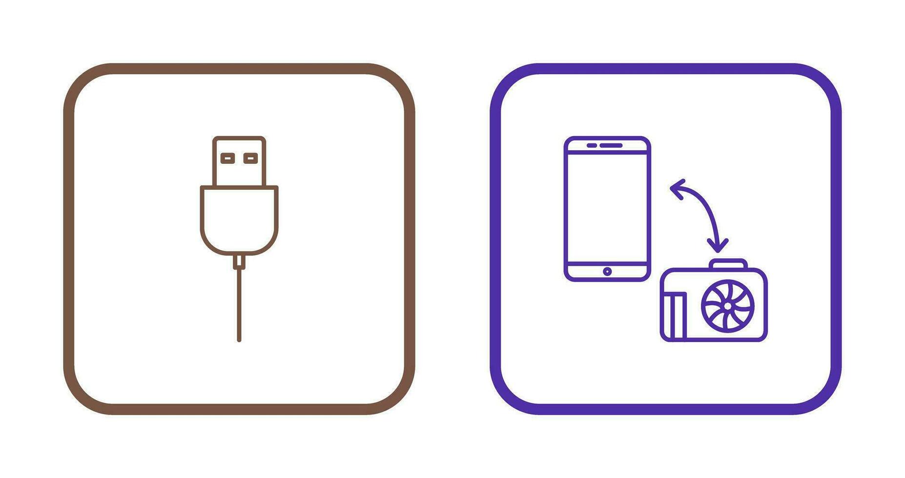 USB kabel en overdracht afbeeldingen icoon vector