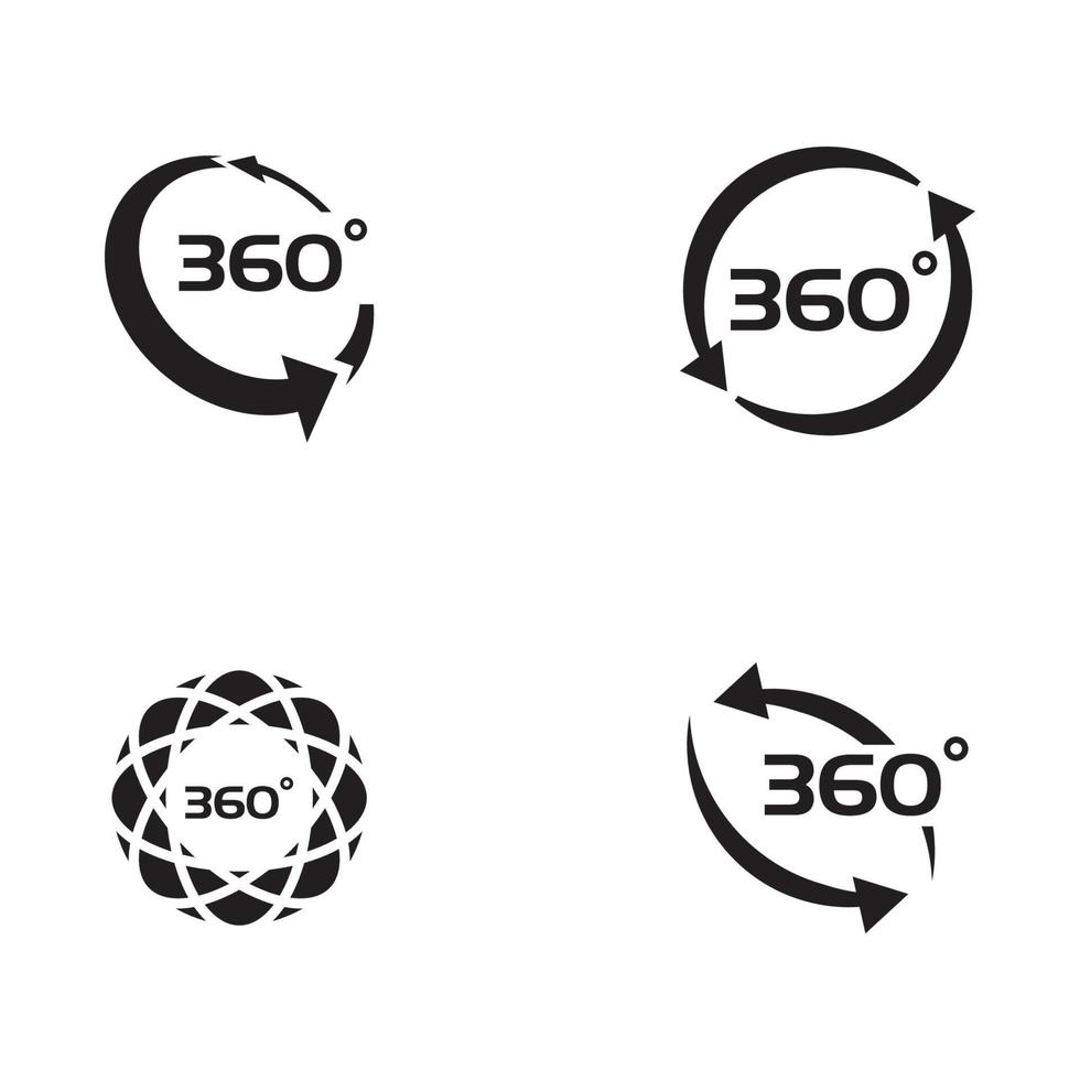 360 graden weergave gerelateerde vector iconen
